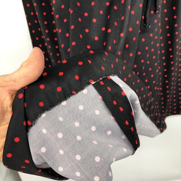 Vintage Place De La Mode by Sears Short Sleeve Red Black Polka Dot A-line dress - Picture 13 of 15